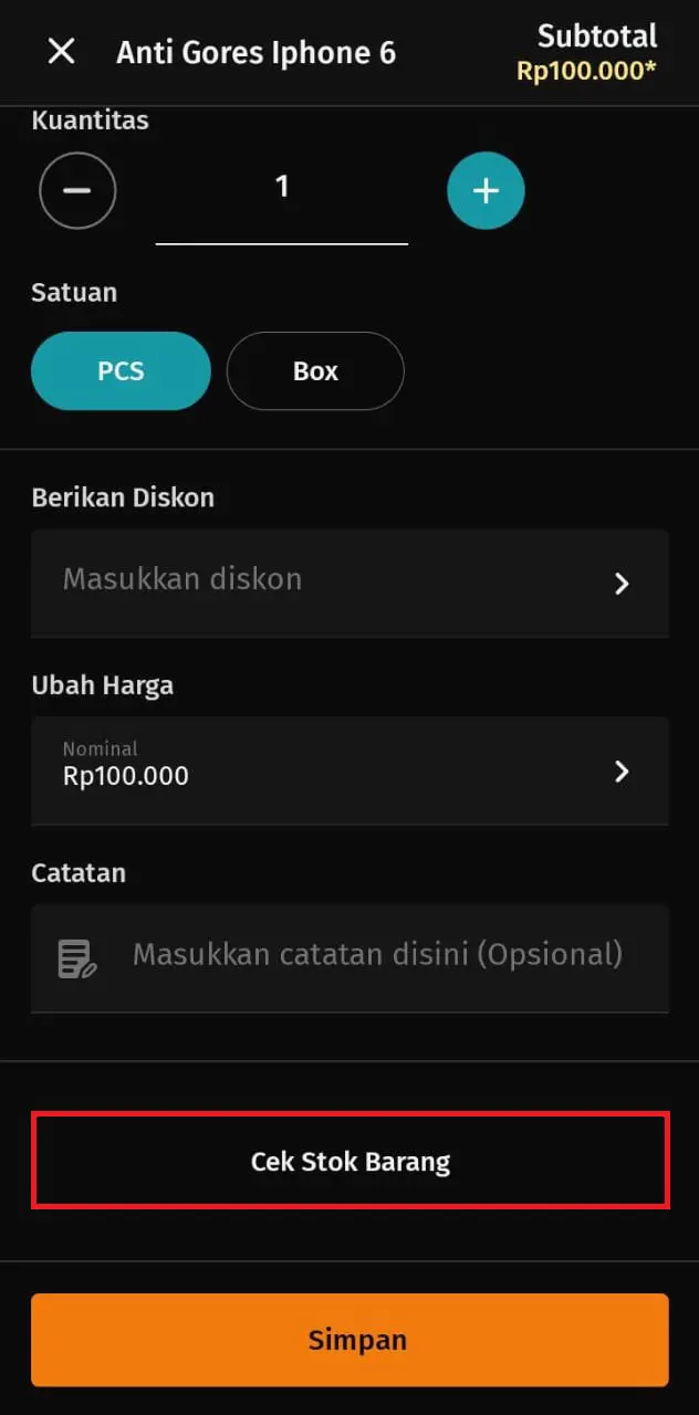 Cara cek stok barang